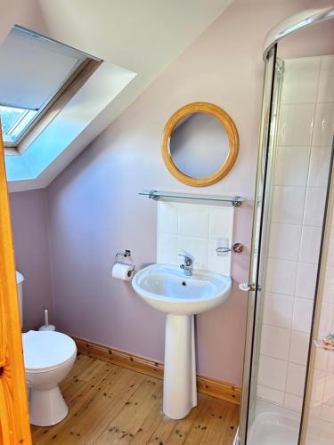 a bathroom with a sink and a toilet at 46 Dunalinn in Culdaff