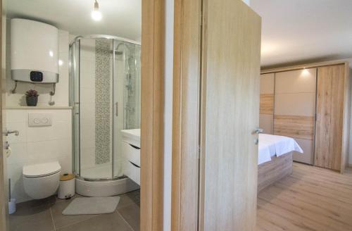 Koupelna v ubytování Stone house with pool Ljubica