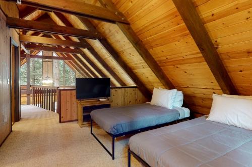 TV a/nebo společenská místnost v ubytování Cresta Cabin