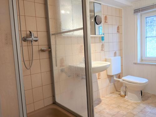 Ένα μπάνιο στο Ferienhaus Glückauf