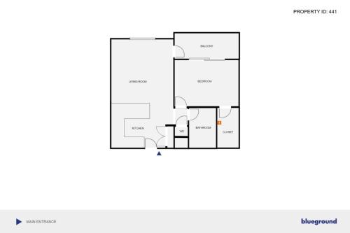 a floor plan of a house at Campbell 1BR w Pool Parking nr Groceries SFO-441 in Campbell
