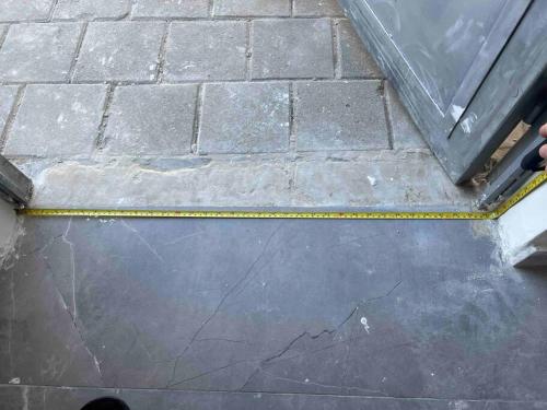 a skateboard ramp with a yellow line on the floor at Buchman Cozy 1Bedroom Haven in Modi'in