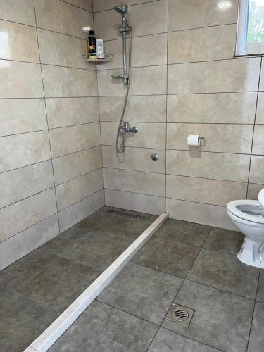 bagno con doccia e servizi igienici. di KAMP-PRIKOLICA a Donji Štoj