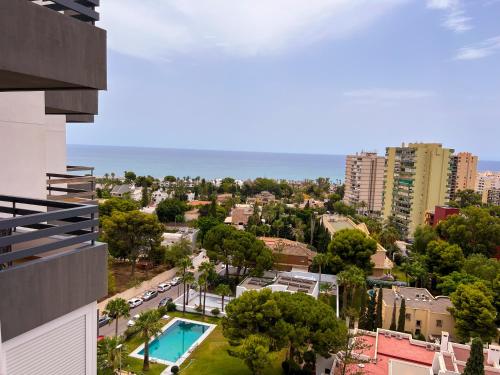 a view of a city from a building at Apartamentos Nogal in Aguadulce
