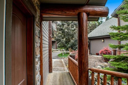 a door to a porch of a house at Juniper Bay Getaway in Somers