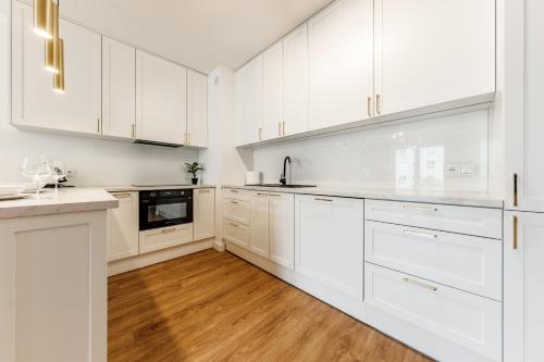 Η κουζίνα ή μικρή κουζίνα στο Aparthotel Plac Litewski Premium