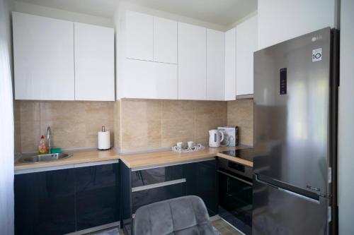 Kuchyň nebo kuchyňský kout v ubytování Luxury Apartments Milićević