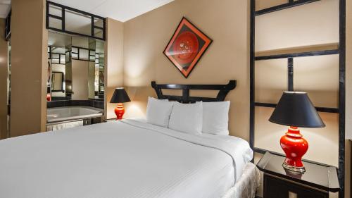 a bedroom with a bed and a bath tub at Best Western Galena Inn & Suites in Galena