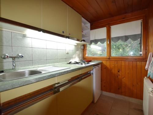 a kitchen with a sink and a counter top at Restful Holiday Home in Vrbovsko with Garden and Barbecue in Vrbovsko