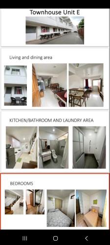 eine Collage mit Fotos von einem Wohnzimmer und einem Essbereich in der Unterkunft RFAF Staycation 6 units Concepcion Tarlac in Concepcion