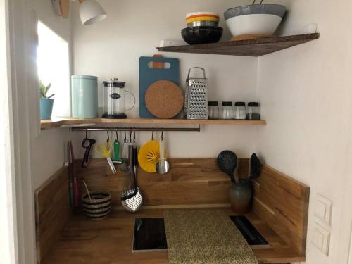 Kuchyň nebo kuchyňský kout v ubytování Esprit cabine