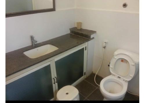 La salle de bains est pourvue d'un lavabo et de toilettes. dans l'établissement Casa Brio, à Ooty
