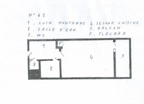 a sketch of a floor plan of a house at Au Coeur De La Station in Les Deux Alpes