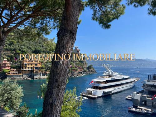 uitzicht op een jachthaven met boten in het water bij PORTOFINO SUITE VISTA MARE CON SPIAGGIA PRIVATA in Portofino