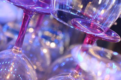 a group of wine glasses sitting next to each other at Adelphi Hotel in Liverpool