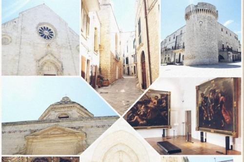 a collage of pictures of a church and a painting at Republic B&B in Bitonto