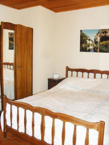 Postel nebo postele na pokoji v ubytování gîte 6 personnes proche Lavoute Chilhac