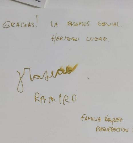 a white board with handwriting on it at Quintana&lev in Viveiro