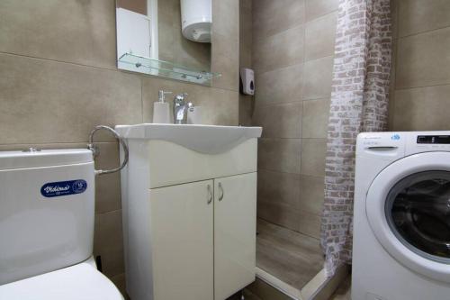 Koupelna v ubytování Sava centar-Arena, apartman EMA