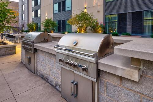 a grill and smoker on a outdoor patio at Homewood Suites by Hilton Pittsburgh Downtown in Pittsburgh