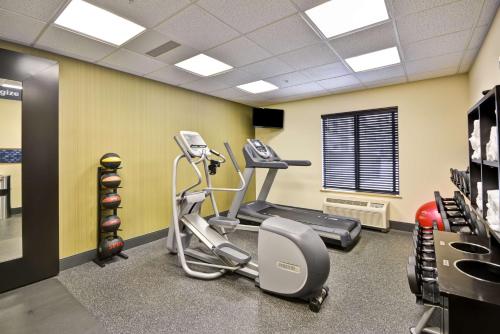 a gym with cardio equipment in a room at Hampton Inn Bozeman in Bozeman