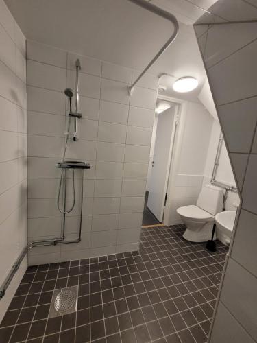 a bathroom with a toilet and a sink at Home Inn SVE102 in Stockholm