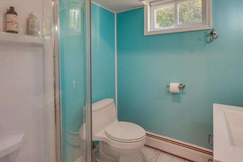 a bathroom with a toilet and a shower at Pet-Friendly Staatsburg Studio - Near State Park 