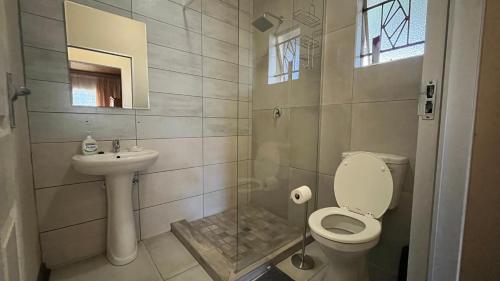 een badkamer met een toilet en een wastafel bij 298 on 34th in Pretoria
