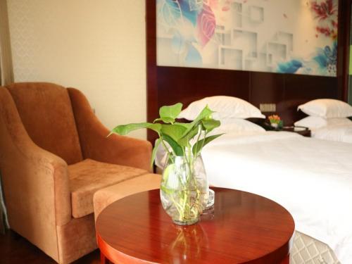 Ένα ή περισσότερα κρεβάτια σε δωμάτιο στο GreenTree Inn Anqing East Yingbin Road High-Speed Railway Station