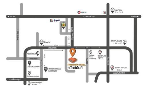 a map of the melbourne subway station at Tanatnan Hotel in Ranong