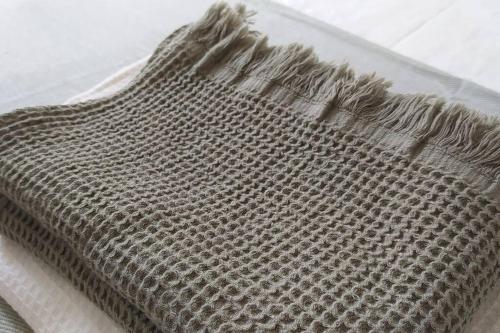 a close up of a piece of cloth with fur on it at Ô Bulles de Loire, Châteauneuf-sur-Loire in Châteauneuf-sur-Loire