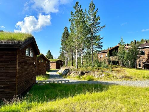 a house with a grass roof on a field at Bjørnfjell Mountain Lodge in Alta
