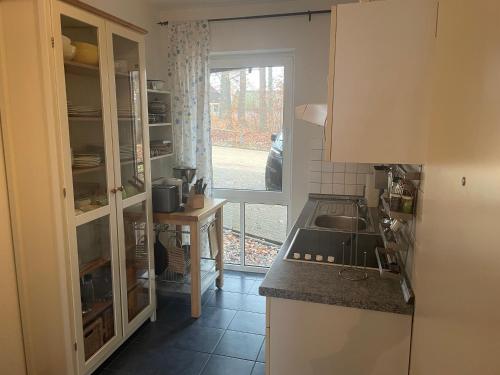 kuchnia ze zlewem i blatem w obiekcie Seeblick Wohnung 102 mit Ostseeblick w Koserowie