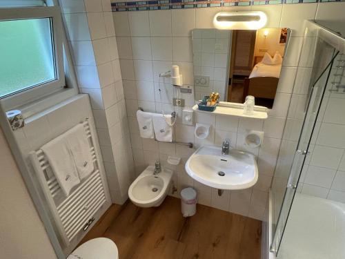Koupelna v ubytování Hotel Meisules