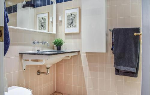 a bathroom with a sink and a toilet at Amazing Apartment In Helsingr With Kitchen in Helsingør