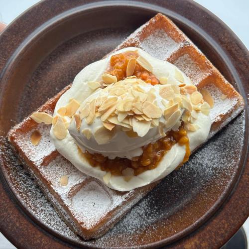 a piece of toast with peanut butter and jelly on a plate at Fryksås Hotell & Gestgifveri in Fryksås
