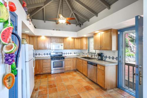 Η κουζίνα ή μικρή κουζίνα στο St Thomas Cliffside Villa with Pool and Hot Tub!