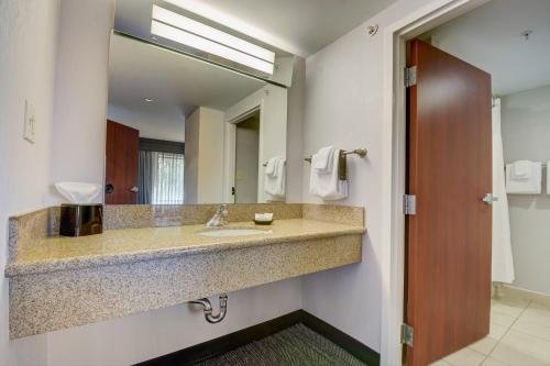 a bathroom with a sink and a mirror at Courtyard Cincinnati North at Union Centre in West Chester