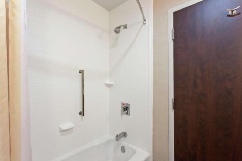 a bathroom with a tub and a sink and a shower at Hilton Garden Inn Victoria in Victoria