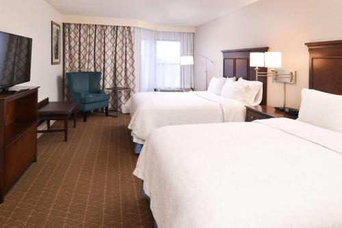 a hotel room with two beds and a television at Hampton Inn & Suites Pueblo-Southgate in Pueblo