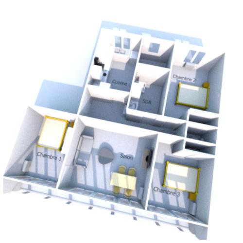 d'un plan d'étage d'une maison dans l'établissement LeSaumurTranquille - Les VioIettes, à Saumur