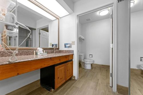 a bathroom with a sink and a toilet at Scottsdale upgraded 1 bd 1 ba 2 Queen Beds in Scottsdale