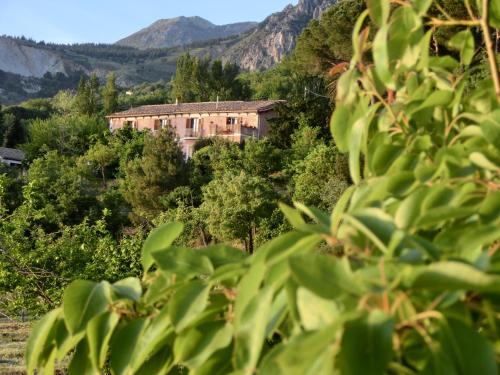 a building in the middle of a forest of trees at Agriturismo Cuca in Polizzi Generosa