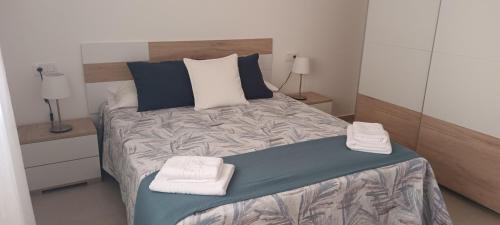 Katil atau katil-katil dalam bilik di Apartamentos Falcón