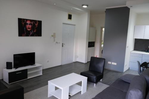 a living room with a couch and a table at Ring Inn Apartments in Obrenovac