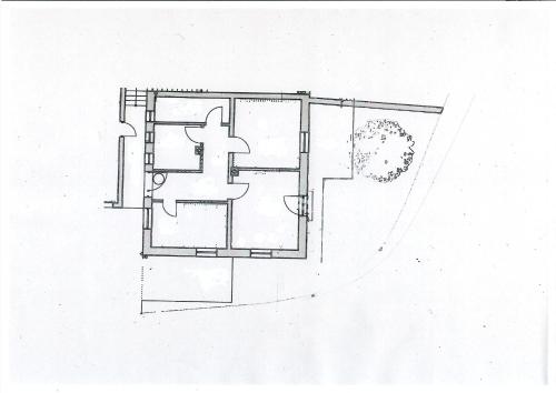 a sketch of a floor plan of a house at Ferienwohnung mit Salzachblick in Laufen