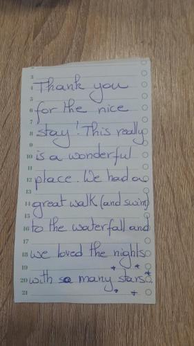 a piece of paper with handwriting on it at centuries old Ethno House Đurović in Virpazar