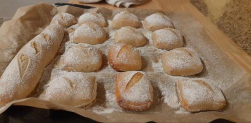 a group of buns sitting on a cutting board at La Parenthèse, chambres d'hôtes in Rochegude-Drome