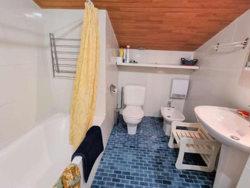 uma pequena casa de banho com WC e lavatório em Chalet Saint-Michel-de-Chaillol, 6 pièces, 10 personnes - FR-1-393-38 em Saint-Michel-de-Chaillol