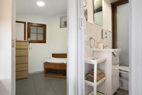 bagno con lavandino e servizi igienici di Bisangel House a Icod de los Vinos